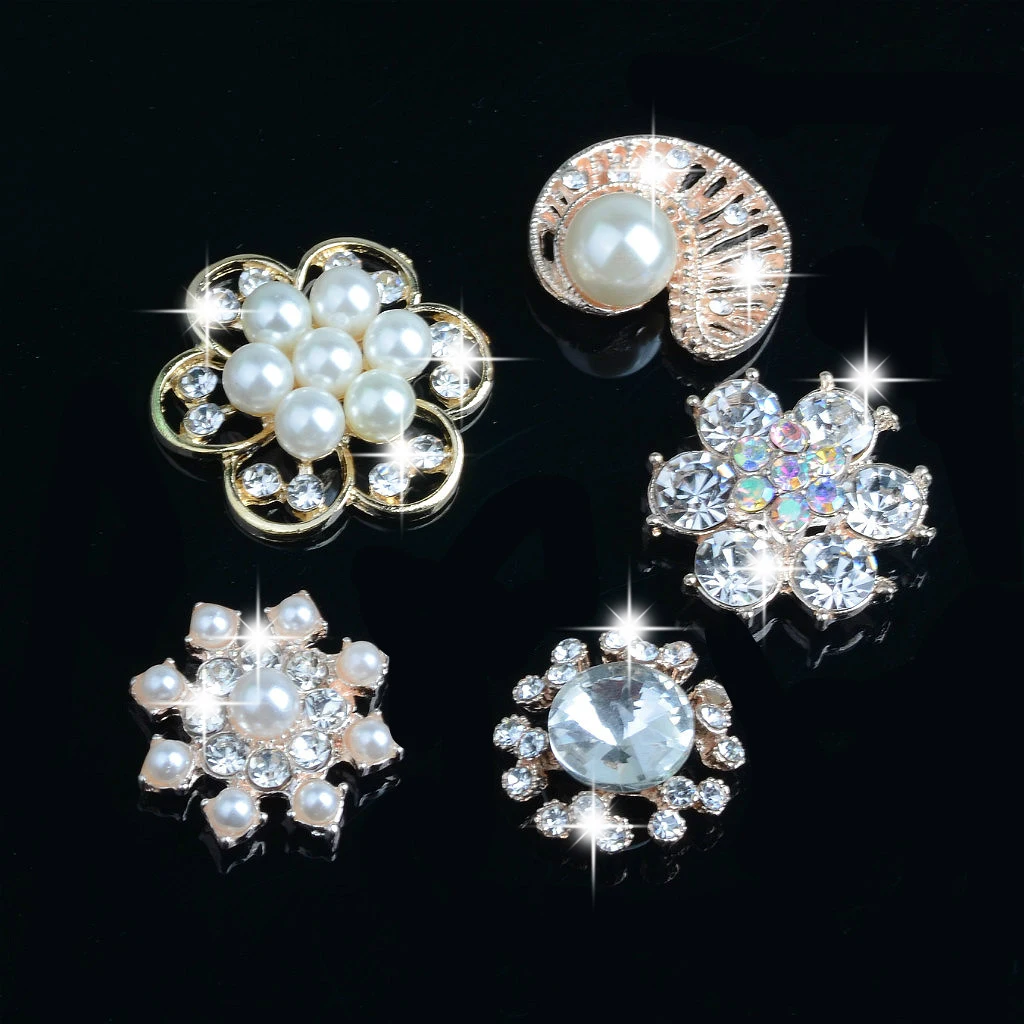 5pcs Mixed Alloy Flower Shape Crystal Pearl Flatback Buttons Jewelry Making Findings
5pcs Mixed Alloy Flower Shape Crystal Pearl Flatback Buttons Jewelry Making Findings