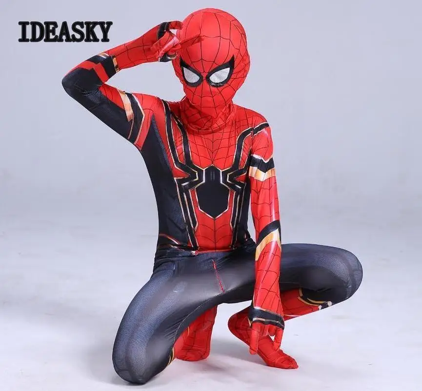 Костюм Человека паука zentai the amazing костюм Железного для детей взрослых выпускного