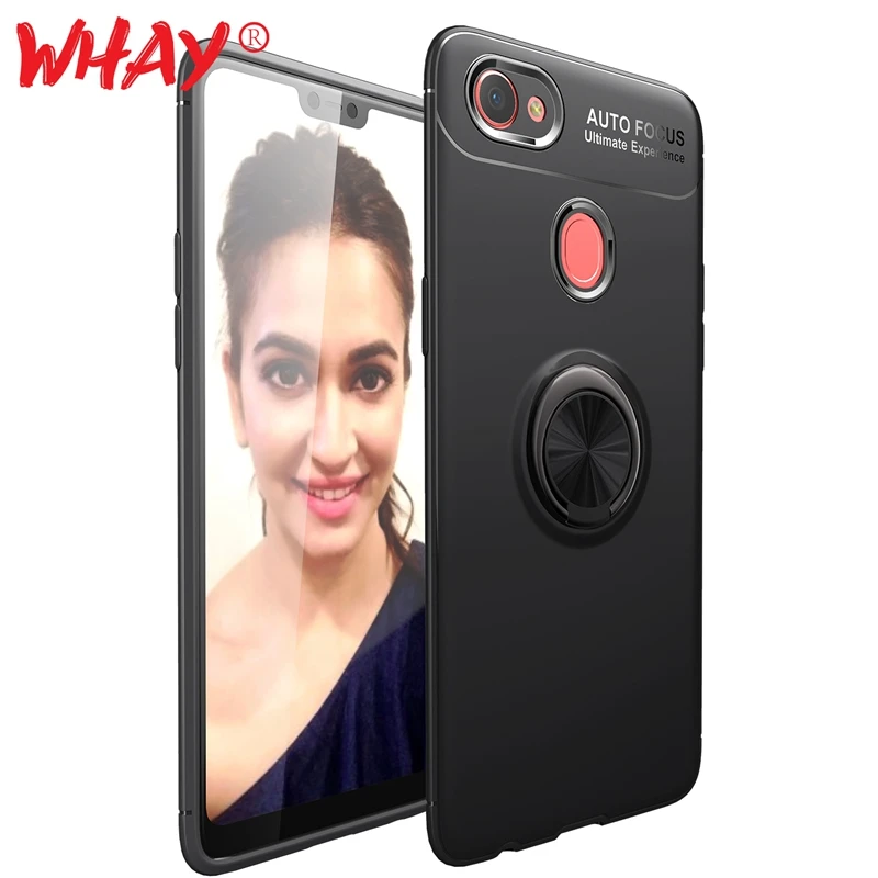 WHaY кольцом держателем для OPPO F7 Coque Мягкий силиконовый чехол С Откидывающейся