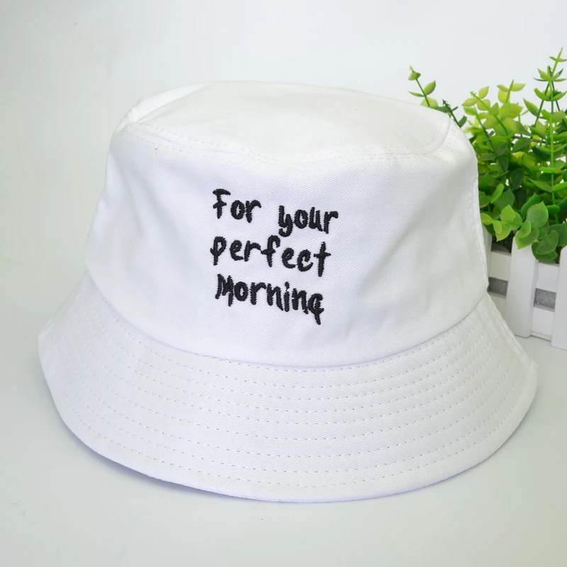 For Your Perfect Morning embroidery Bucket Hat men Women harajuku pop fisherman hat outdoor fishing Flat hat panama
For Your Perfect Morning embroidery Bucket Hat men Women harajuku pop fisherman hat outdoor fishing Flat hat panama