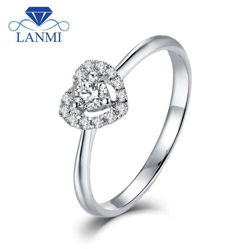 LANMI Heart Shape Jewelry Solid 18Kt White Gold Bling 0.1ct Diamond Wedding Promised Jewelry for Women Loving Gift
LANMI Heart Shape Jewelry Solid 18Kt White Gold Bling 0.1ct Diamond Wedding Promised Jewelry for Women Loving Gift