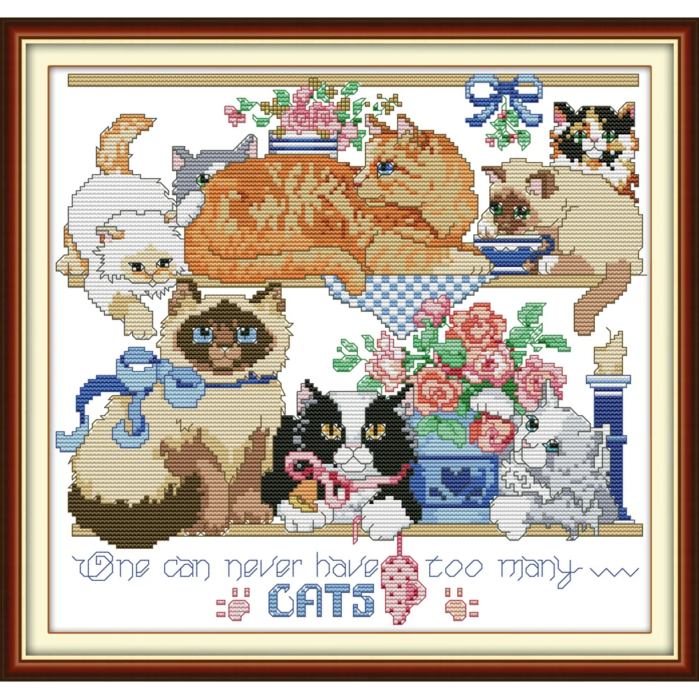 NKF Eight Cats Animal Cross Stitch Kits 11CT 14CT Chinese Cross Stitch Pattern Embroidery Needlework Set for Home Decor
NKF Eight Cats Animal Cross Stitch Kits 11CT 14CT Chinese Cross Stitch Pattern Embroidery Needlework Set for Home Decor
