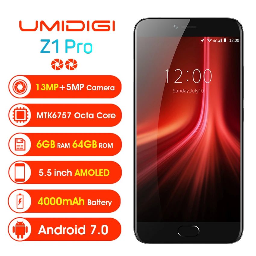 Umidigi Z1 Pro Ультра тонкий смартфон 5.5 '