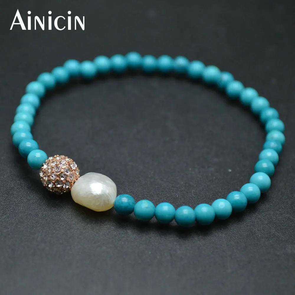 5pcs 4mm Natural Blue Green Stone 7.5'' With Beige Freshwater Pearl Stretch Bracelets For Fashion Women Jewelry
5pcs 4mm Natural Blue Green Stone 7.5'' With Beige Freshwater Pearl Stretch Bracelets For Fashion Women Jewelry
