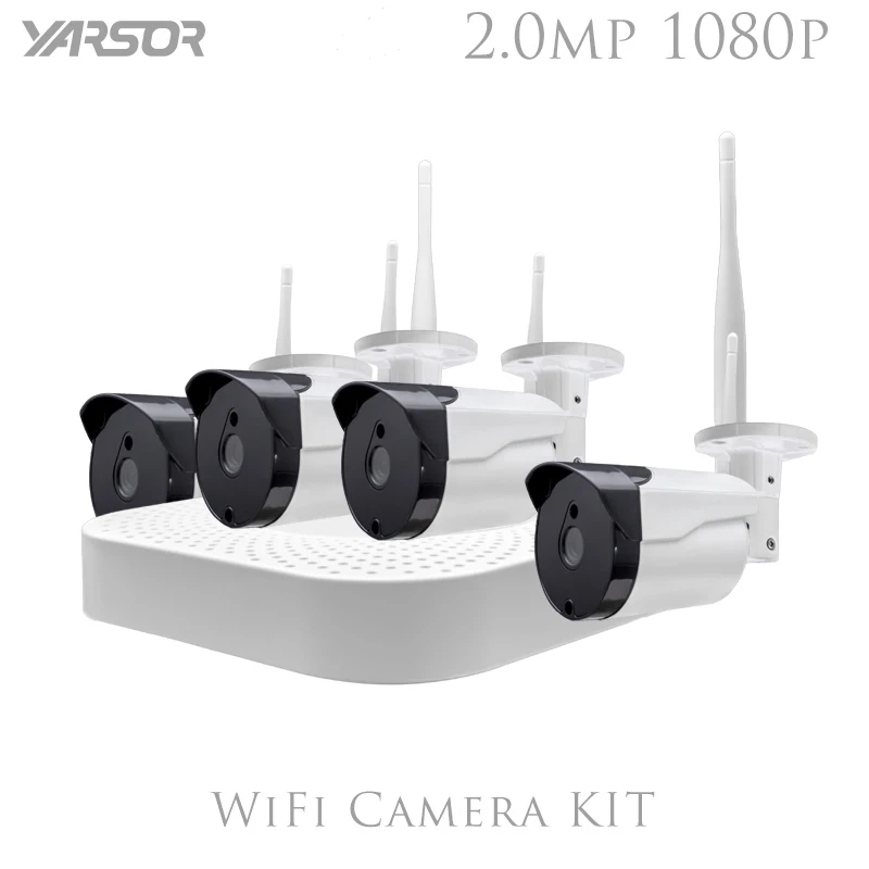 IP4200THA P 4CH Беспроводной NVR CCTV системы 2.0MP IP камера Wi Fi всепогодный ночное видение