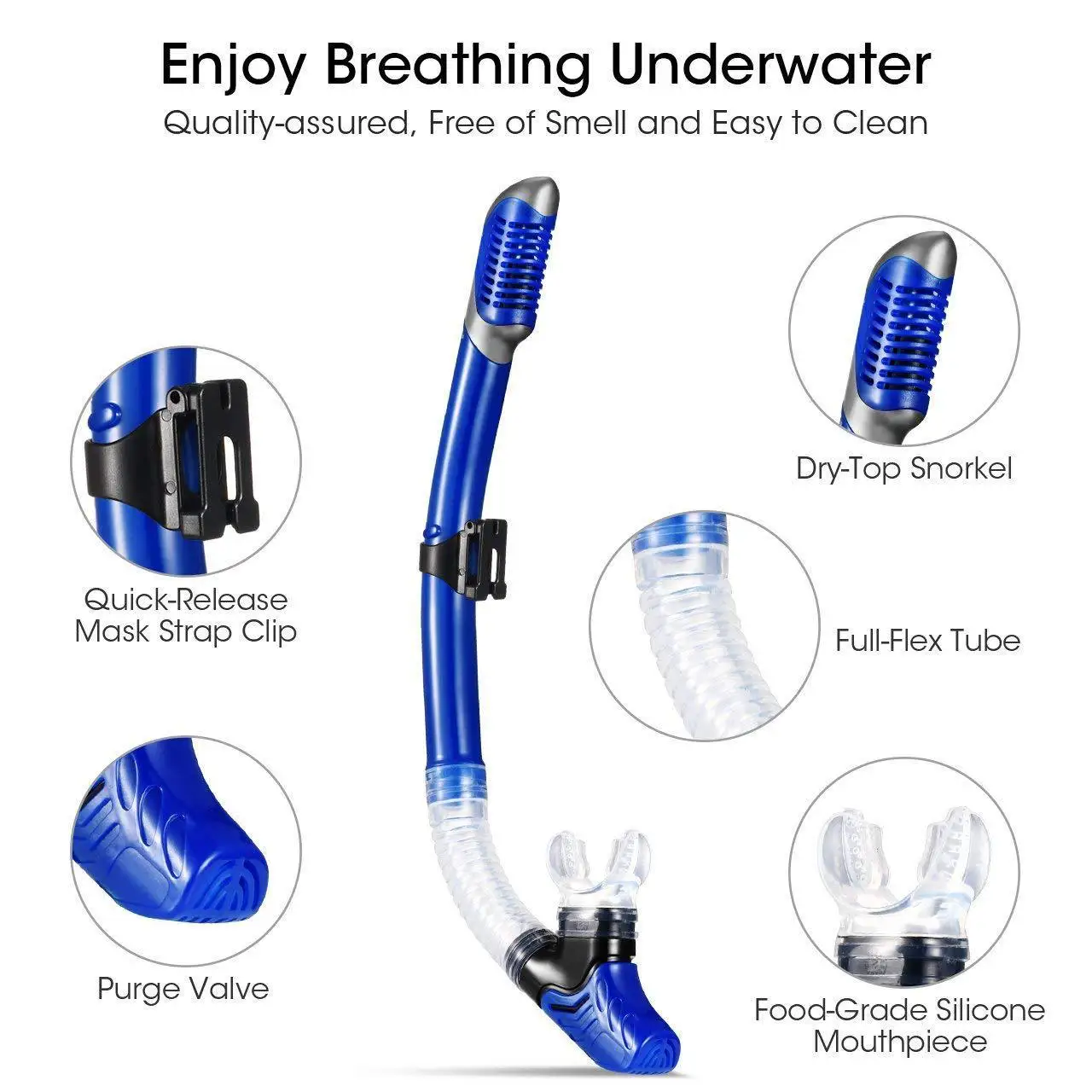 Professional Dry Snorkel Adjustable Buckle Scuba Diving Snorkeling Tube Silicone Underwater Breathing Swimming Equipment Adult
Professional Dry Snorkel Adjustable Buckle Scuba Diving Snorkeling Tube Silicone Underwater Breathing Swimming Equipment Adult