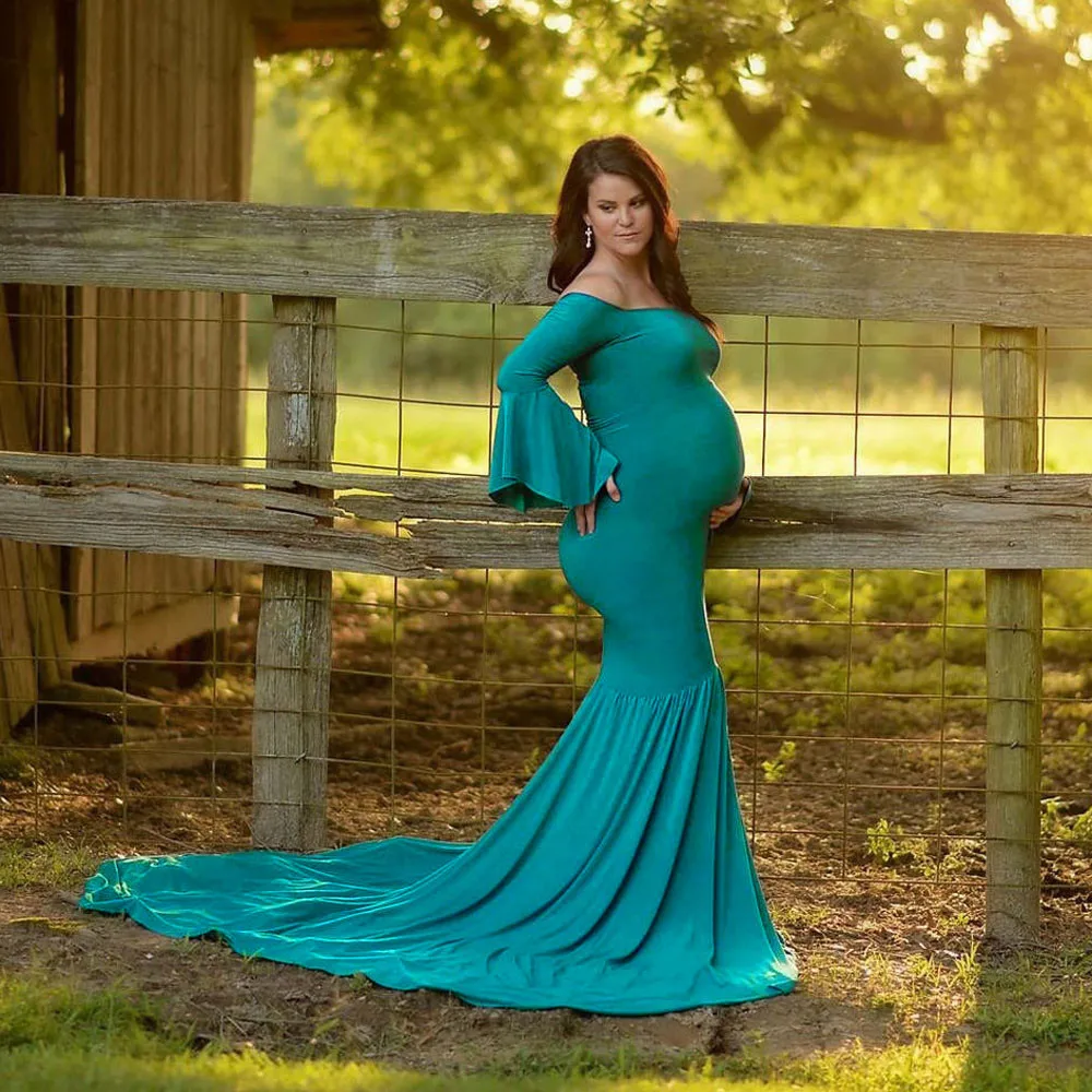 Women Pregnants Sexy Photography Props Off Shoulders Flare Sleeve Long Dress vestido verano mujer robe grossesse shooting vestid
Women Pregnants Sexy Photography Props Off Shoulders Flare Sleeve Long Dress vestido verano mujer robe grossesse shooting vestid
