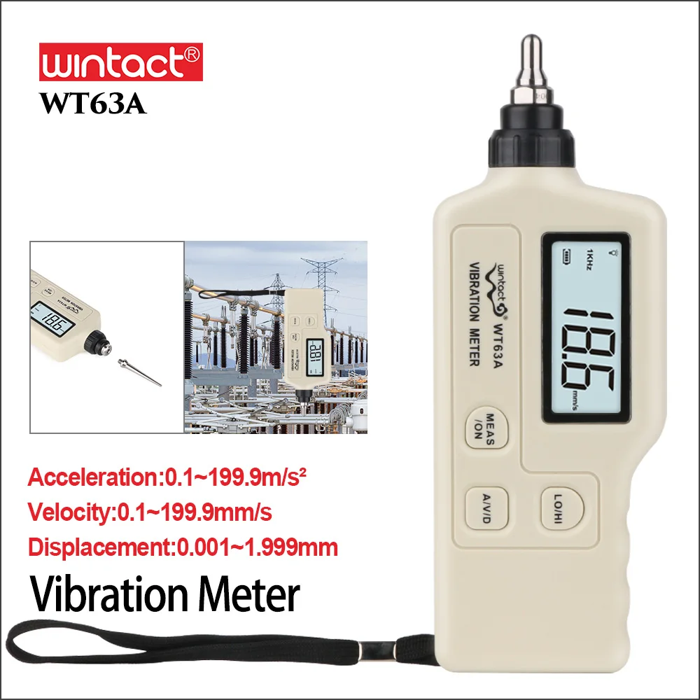 Виброанализатор WINTACT цифровой Виброметр Analizador De Vibraciones ручной вибротестер