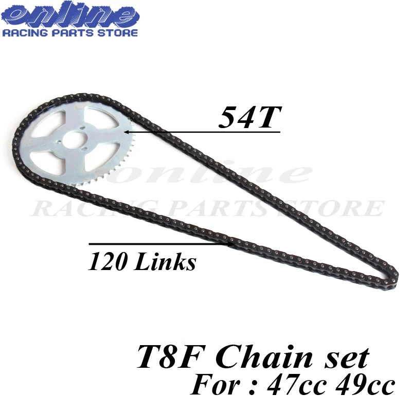 T8F chain and 54T Chain plate for mini moto atv quad 2 stroke 47cc 49cc motorcycle engine parts accessories free shipping
T8F chain and 54T Chain plate for mini moto atv quad 2 stroke 47cc 49cc motorcycle engine parts accessories free shipping