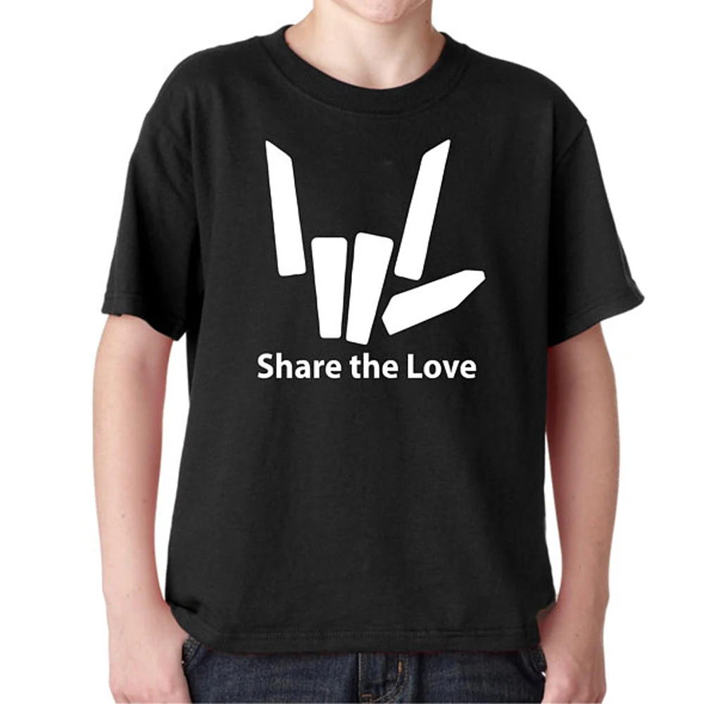Молодежная футболка с надписью Share The Love разных цветов Детская черно белая