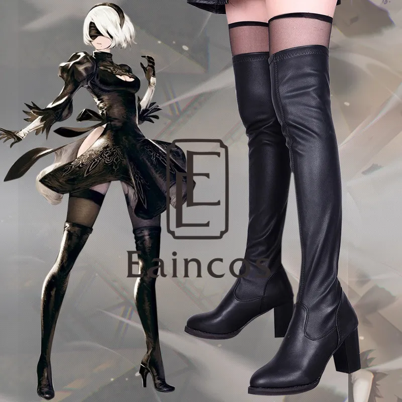 NieR Automata 2B косплей обувь YoRHa No. 2 Тип B на заказ Хэллоуин для вечеринок|Туфли| |