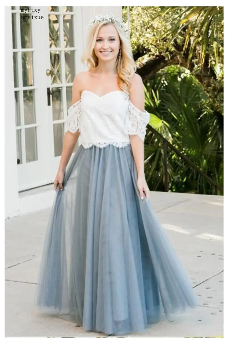 Off The Shoulder Cheap Wedding Dress 2020 Sky Blue Lace Top Bride Dress Short Sleeves A-line Romantic Vestido Novia Mariage
Off The Shoulder Cheap Wedding Dress 2020 Sky Blue Lace Top Bride Dress Short Sleeves A-line Romantic Vestido Novia Mariage