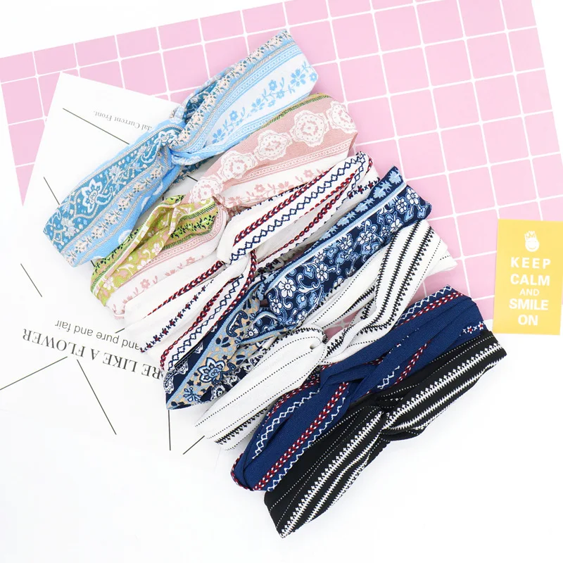Bohemian Style Elastic Headbands Boho Cross Floral Turban Girls Flower Hairbands Striped Headwrap Hair Accessories For Women
Bohemian Style Elastic Headbands Boho Cross Floral Turban Girls Flower Hairbands Striped Headwrap Hair Accessories For Women