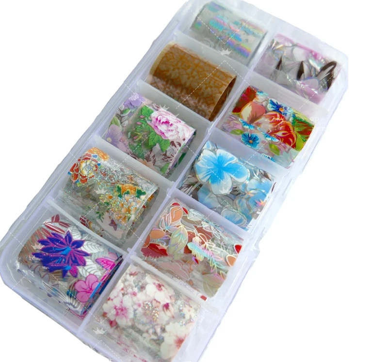 10PC/Box Foils Holo Stickers Floral / Butterfly /Holographic Leaf Nail Wraps ,2.5*100cm Nail Transfer Foil Sticker DIY Manicure
10PC/Box Foils Holo Stickers Floral / Butterfly /Holographic Leaf Nail Wraps ,2.5*100cm Nail Transfer Foil Sticker DIY Manicure
