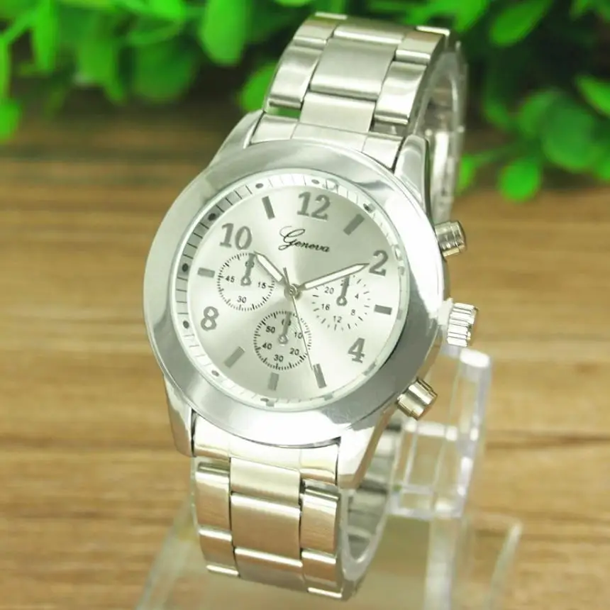 Geneva high quality neutral quartz watch men and women stainless steel alloy watch fashion business women watch #W
Geneva high quality neutral quartz watch men and women stainless steel alloy watch fashion business women watch #W