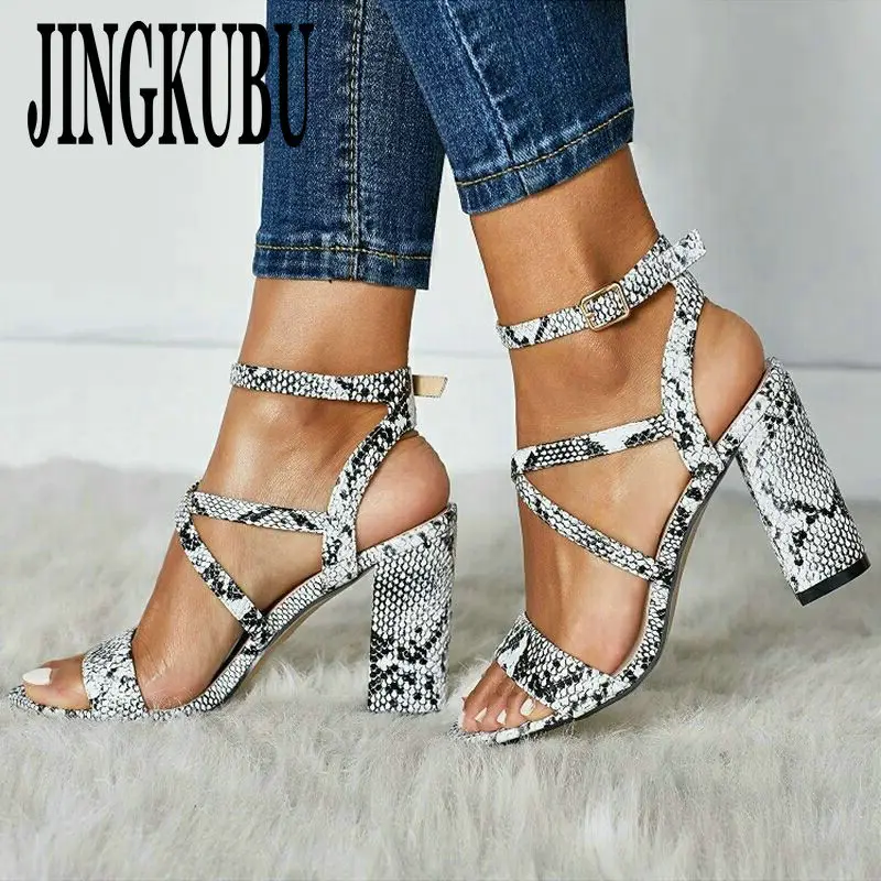 JINGKUBU Women Summer Sandals Open Toe Snake PU Leather Shoes Woman Zapatos Mujer Ladies Chunky High Heels Pumps Chaussure Femme
JINGKUBU Women Summer Sandals Open Toe Snake PU Leather Shoes Woman Zapatos Mujer Ladies Chunky High Heels Pumps Chaussure Femme