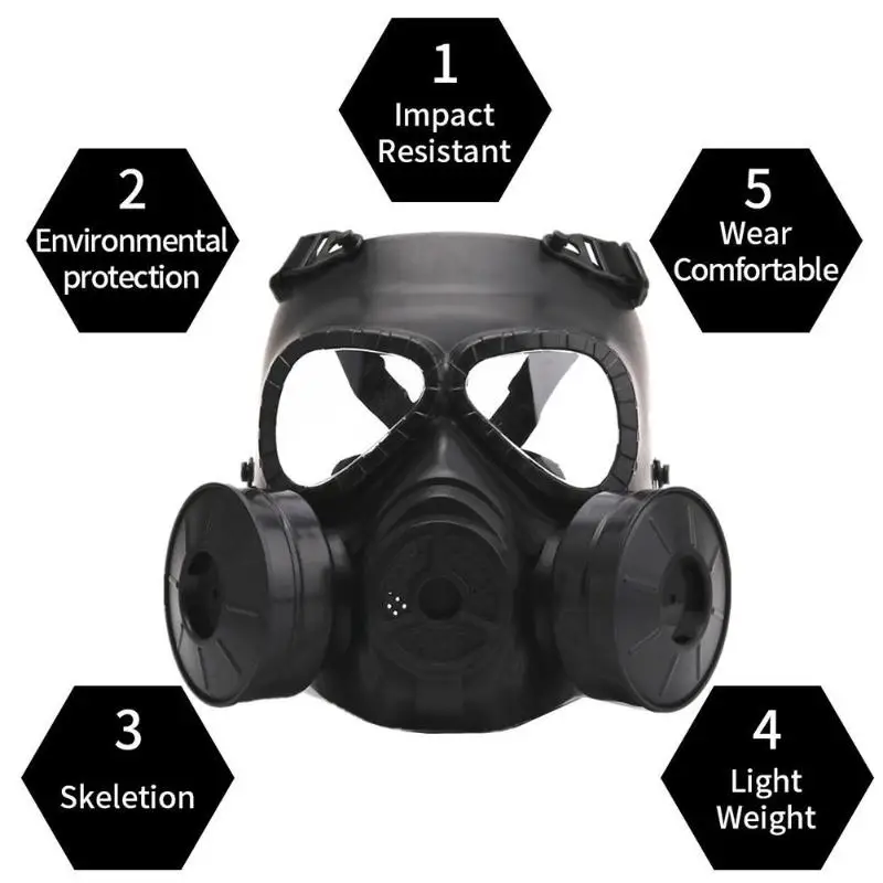 Маска Защитная противогаз M04 Cs ударопрочная Регулируемая защитная маска для