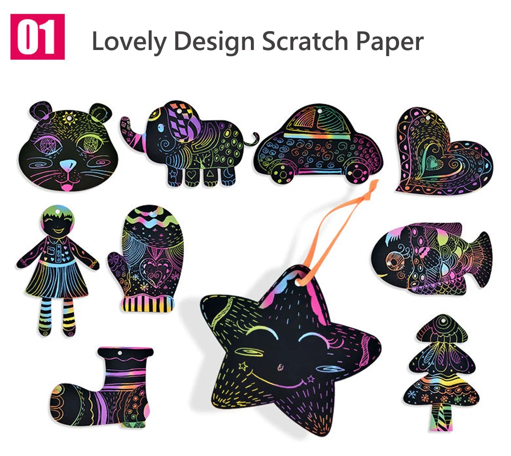 Magic Color Rainbow Scratch Art Paper Scraping Paper Toys DIY Handmade Art Craft Painting Drawing Toys for Children Gift
Magic Color Rainbow Scratch Art Paper Scraping Paper Toys DIY Handmade Art Craft Painting Drawing Toys for Children Gift