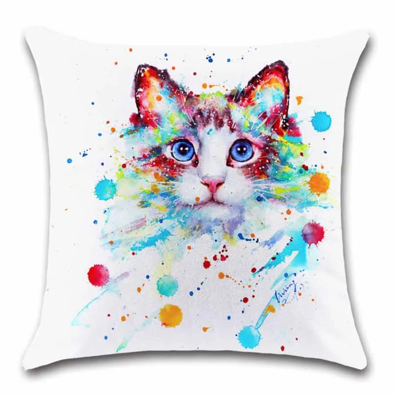 Cute cat pet watercolor printing white Cushion Cover Decoration Home sofa chair seat kids bedroom gift friend present pillowcase
Cute cat pet watercolor printing white Cushion Cover Decoration Home sofa chair seat kids bedroom gift friend present pillowcase