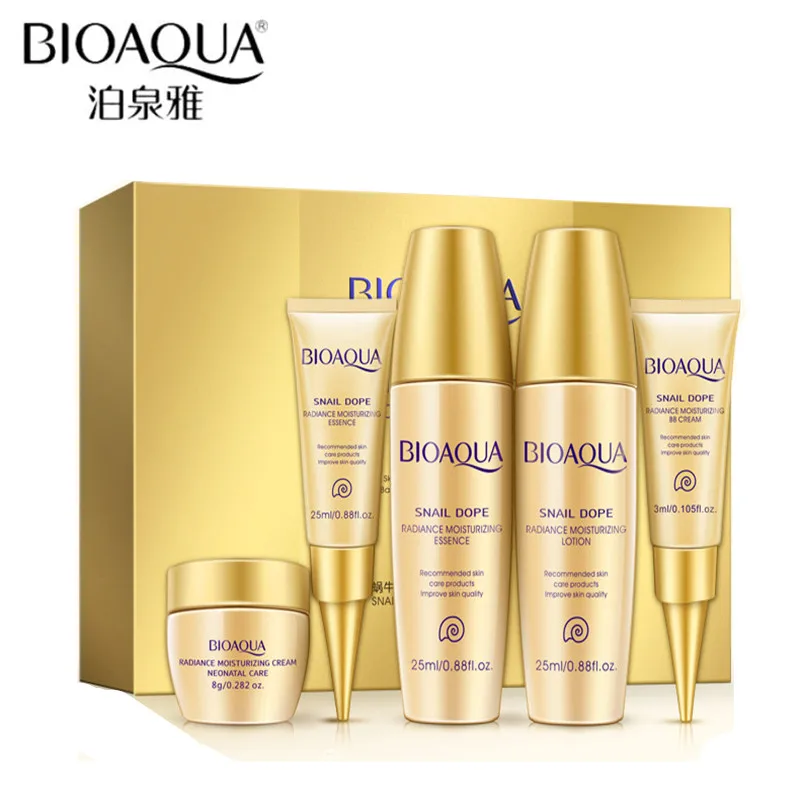 BIOAOUA эссенция с улиткой тоник крем 5 шт./компл. костюм Уход за лицом пять штук в