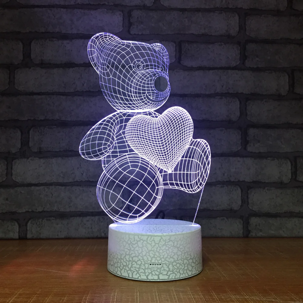 7 Colors Lovely Bear Heart 3D LED Night Light Table Desk Lamp Cartoon Figure Children Bedside Lamp Xmas Gift
7 Colors Lovely Bear Heart 3D LED Night Light Table Desk Lamp Cartoon Figure Children Bedside Lamp Xmas Gift