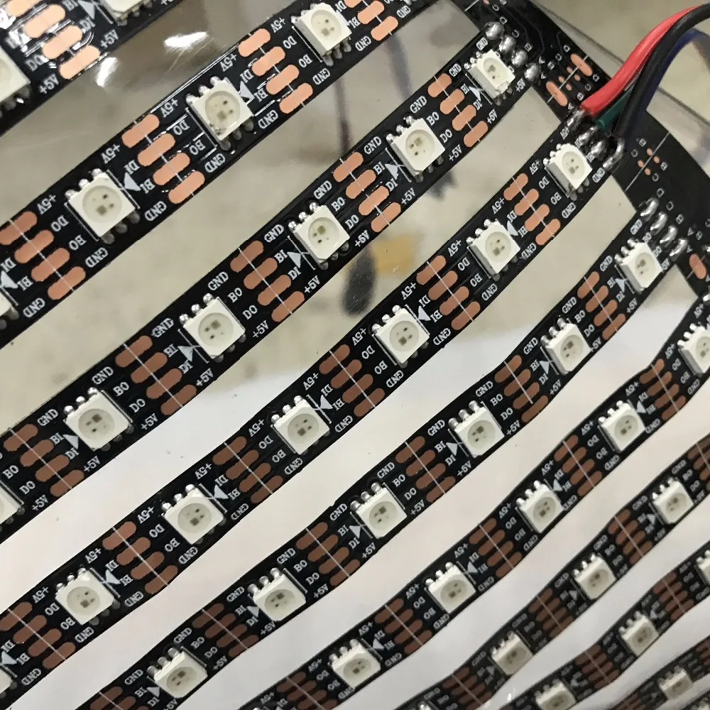 WS2813 addressable RGB full color flexible LED Pixel Panel Light;DC5V input;black pcb;non-waterproof;60leds/m
WS2813 addressable RGB full color flexible LED Pixel Panel Light;DC5V input;black pcb;non-waterproof;60leds/m