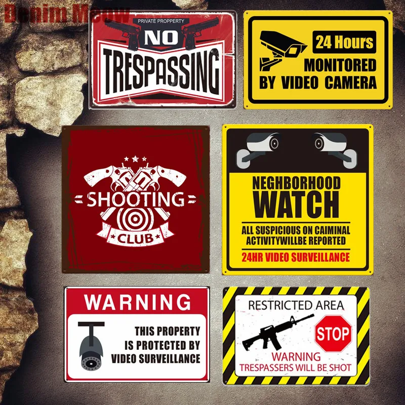 Shooting Club Plaque Vintage Metal Tin Signs Bar Home Pub Shop Decorative Plates 24 HR Video Surveillance Wall Stickers MN52
Shooting Club Plaque Vintage Metal Tin Signs Bar Home Pub Shop Decorative Plates 24 HR Video Surveillance Wall Stickers MN52