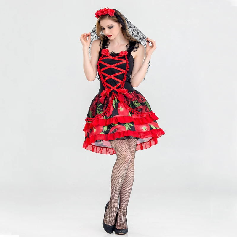 Free shipping 2018 new adult vampire zombie cosplay costume Halloween Ghost Bride short Dress with headscarf for women
Free shipping 2018 new adult vampire zombie cosplay costume Halloween Ghost Bride short Dress with headscarf for women