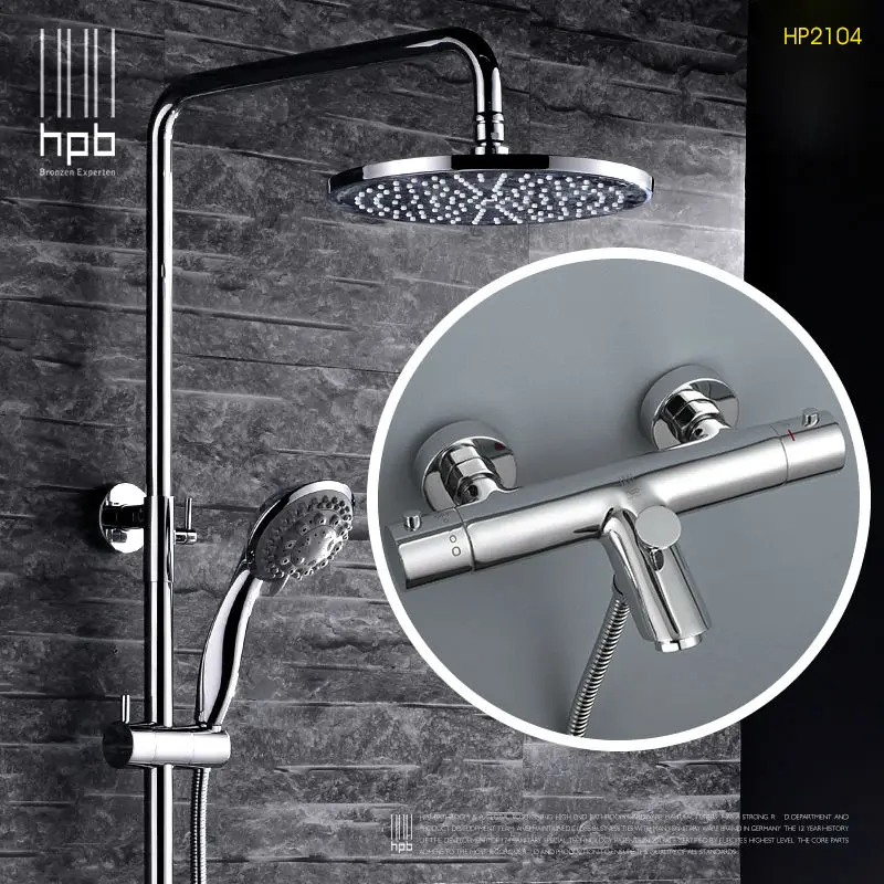 HPB Brass Thermostatic Air Injection Shower Head Bathroom Water Mixer Bath Shower Set Faucet torneira banheiro HP2104
HPB Brass Thermostatic Air Injection Shower Head Bathroom Water Mixer Bath Shower Set Faucet torneira banheiro HP2104