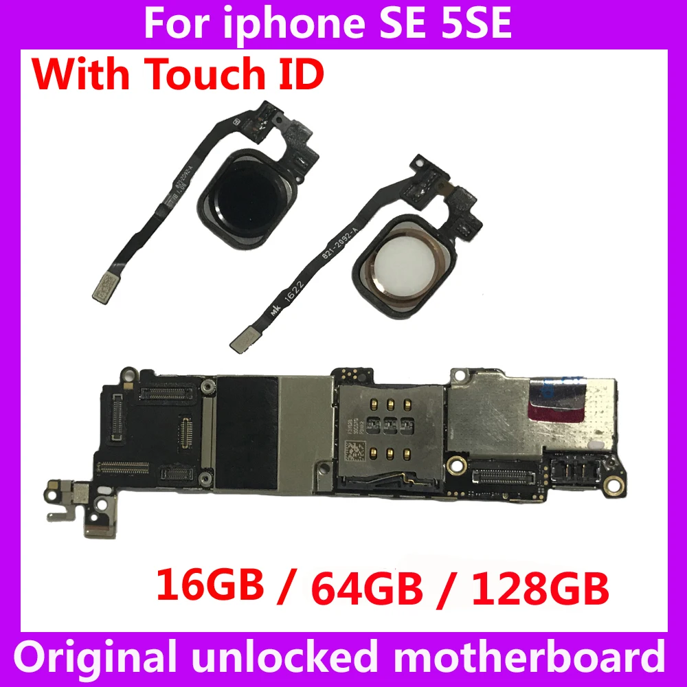 16GB 64GB 128GB Clean iCloud motherboard with / NO touch ID for iphone SE For Apple A9 Original IOS system unlocked mainboard
16GB 64GB 128GB Clean iCloud motherboard with / NO touch ID for iphone SE For Apple A9 Original IOS system unlocked mainboard
