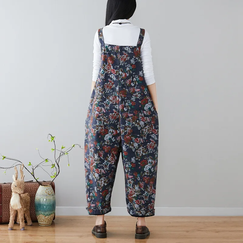 Female Casual Dark Blue Retro Art Color Print Make Old Jeans Loose Thin Floral Bib Adjustable Jumpsuit
Female Casual Dark Blue Retro Art Color Print Make Old Jeans Loose Thin Floral Bib Adjustable Jumpsuit