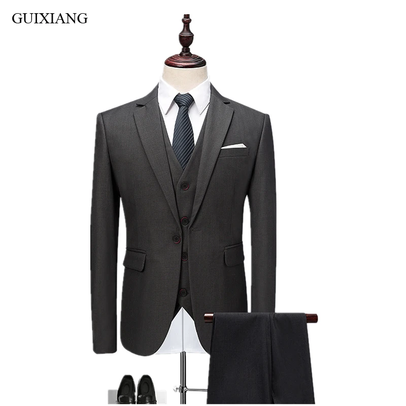 GUIXIANG New Style Men Boutique Business Casual Gray Suit High Quality Solid Suits Dress Three-piece Suit Blazers Plus sizeM-6XL
GUIXIANG New Style Men Boutique Business Casual Gray Suit High Quality Solid Suits Dress Three-piece Suit Blazers Plus sizeM-6XL