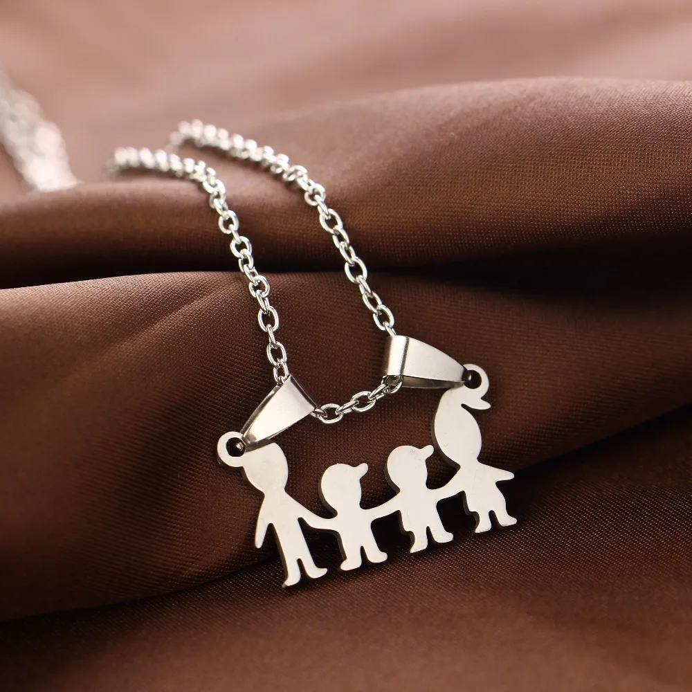 Ожерелье "Семейное Кольцо на Цепочке" из нержавеющей стали для родителей и детей, украшение сердца, подарок для мамы и папы, новое.