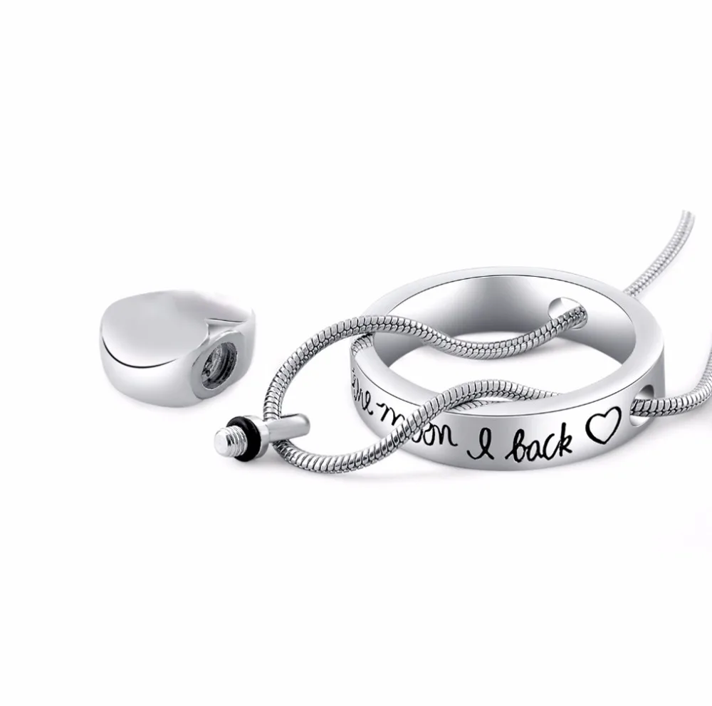 one Circle - Forever In My Heart Stainless Steel Cremation Urn Necklace For Ashes For Mom/Dad/Son
one Circle - Forever In My Heart Stainless Steel Cremation Urn Necklace For Ashes For Mom/Dad/Son
