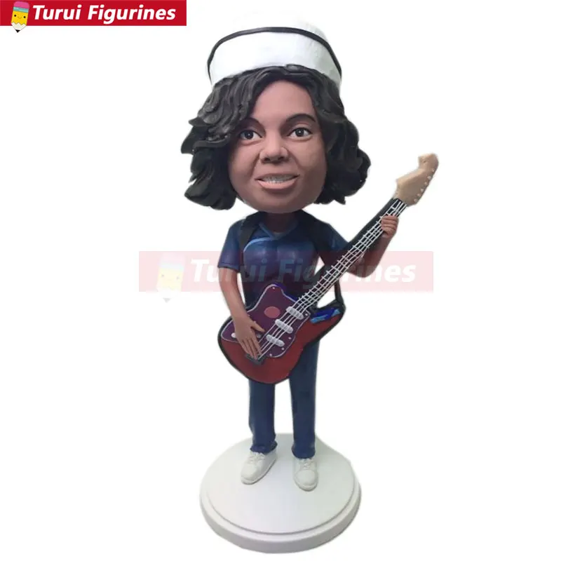 Nurse Playing Guitar Personalized Gift Clay Figurines Custom Bobble Head Based on Customers' Photo Birthday Cake Topper Wife Gir
Nurse Playing Guitar Personalized Gift Clay Figurines Custom Bobble Head Based on Customers' Photo Birthday Cake Topper Wife Gir