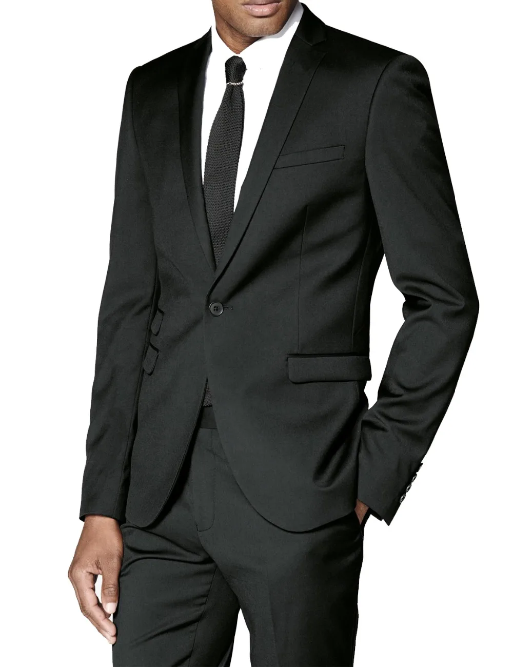 Men's 2 Piece 1 Button Flat Collar Slim Fit Hombre Men Black Suits For Wedding Formal Suits With Popular Design Men Suits
Men's 2 Piece 1 Button Flat Collar Slim Fit Hombre Men Black Suits For Wedding Formal Suits With Popular Design Men Suits