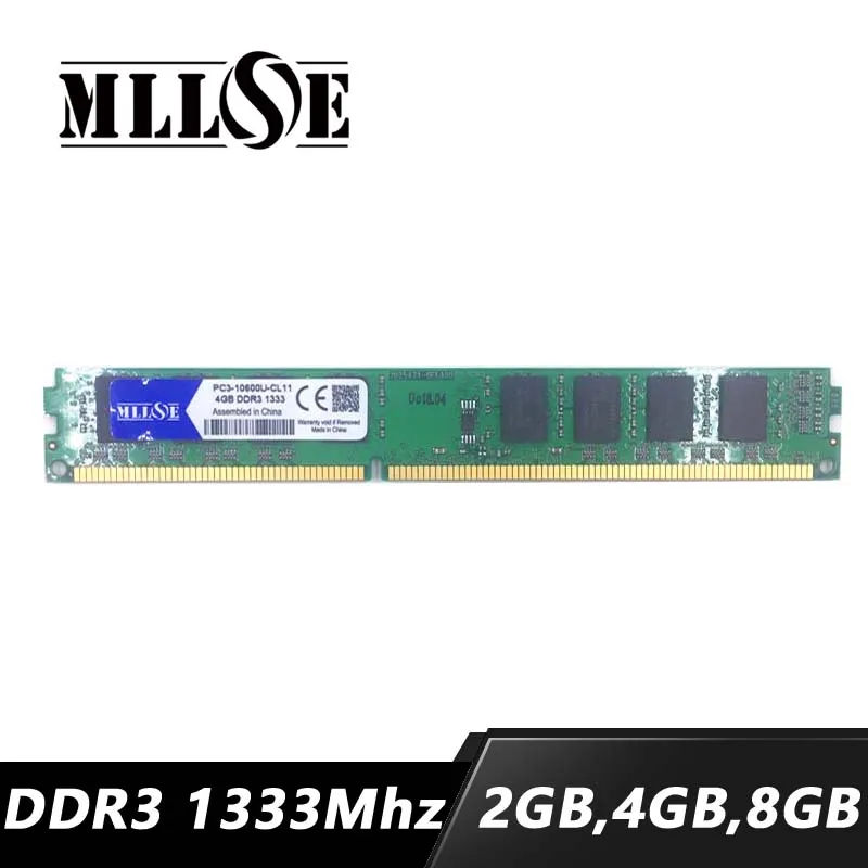 

MLLSE Memory RAM DDR3 2GB 4GB 8GB 1333 1333mhz PC3-10600U PC3-10600 Desktop Computer PC RAM Memory Memoria DIMM 2G 4G 8G