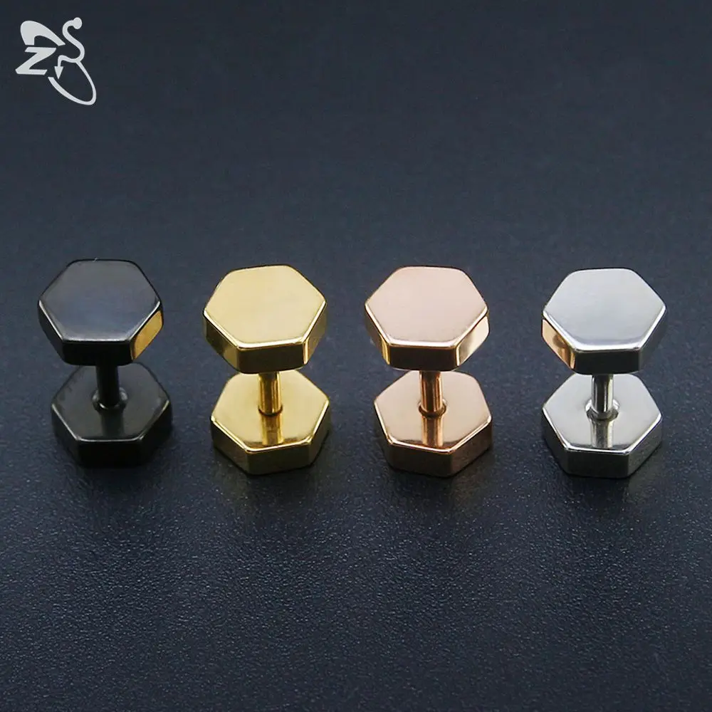 Double Side Ear Stud Screw Back Black Steel Trendy Fake Ear Plug Stud Polygon Piercing Helix Punk Brincos Female Unisex Bijoux
Double Side Ear Stud Screw Back Black Steel Trendy Fake Ear Plug Stud Polygon Piercing Helix Punk Brincos Female Unisex Bijoux