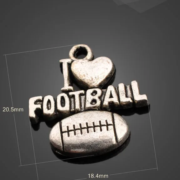 High Quality 50 Pieces/Lot 20.5mm*18.4mm Antique Silver Plated I Love Football American Football Charm Wholesale
High Quality 50 Pieces/Lot 20.5mm*18.4mm Antique Silver Plated I Love Football American Football Charm Wholesale