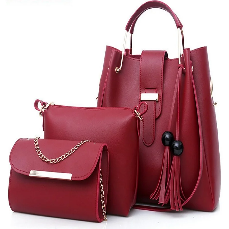 3 Sets Women Handbags High Quality PU Leather Luxury Brands Tote Bag+Ladies Shoulder Bag+Clutch Messenger Bag Feminina Bags
3 Sets Women Handbags High Quality PU Leather Luxury Brands Tote Bag+Ladies Shoulder Bag+Clutch Messenger Bag Feminina Bags