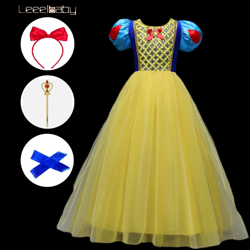 Yoyoaby/Новое Детское платье Белоснежки для принцесс костюм Снежной Королевы на