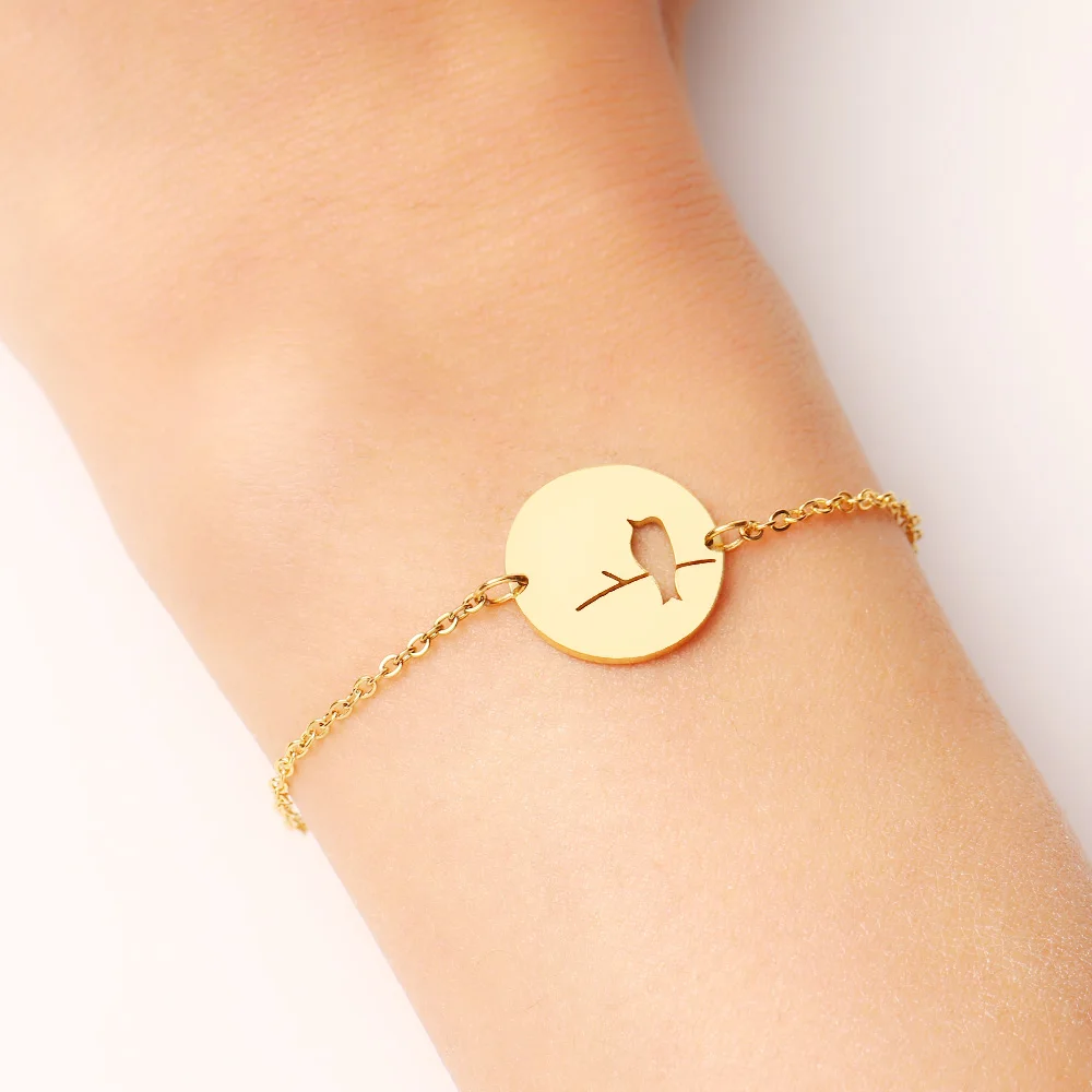 DOTIFI Stainless Steel Bracelet For Women Gold Color Bird Pulseira Feminina Lover's Engagement Jewelry
DOTIFI Stainless Steel Bracelet For Women Gold Color Bird Pulseira Feminina Lover's Engagement Jewelry