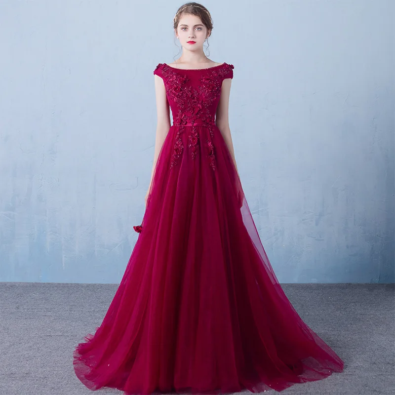 Burgundy Boat Neck Floral Beads Lace Vestidos De Noche Backless Pleats A-line Prom Dresses Formal Long Robe De Soiree Party Gown
Burgundy Boat Neck Floral Beads Lace Vestidos De Noche Backless Pleats A-line Prom Dresses Formal Long Robe De Soiree Party Gown