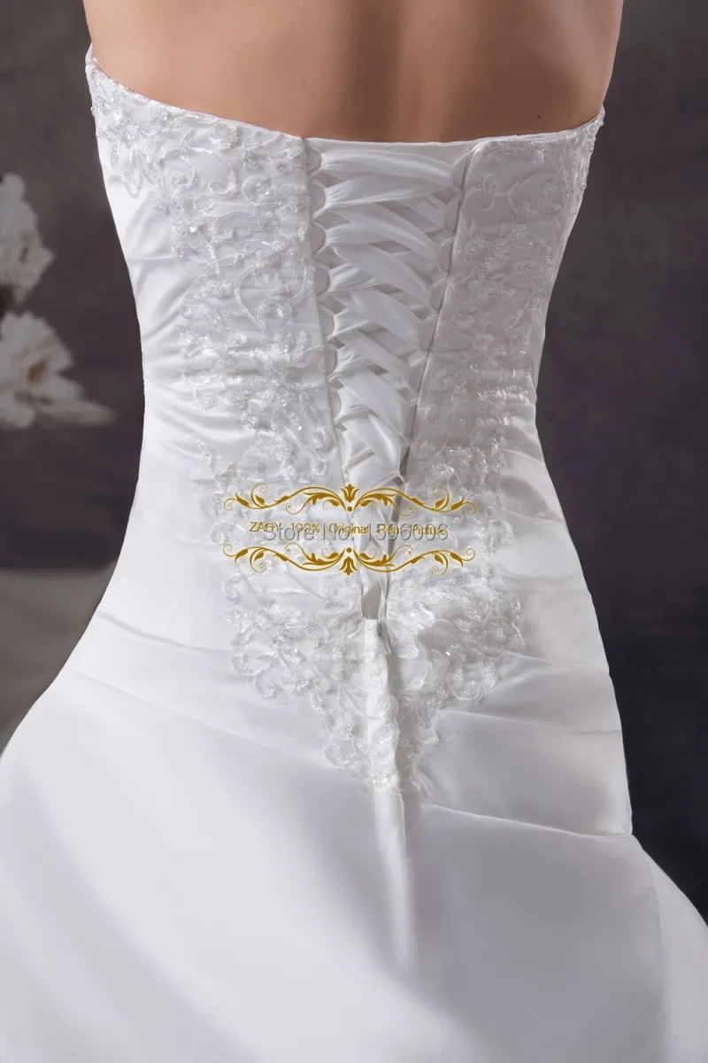 High Quality A-Line Sweetheart Taffeta Wedding Dresses Chapel Train Lace-up Applique Ruched Bridal Gown 2014 Actual Images XY020
High Quality A-Line Sweetheart Taffeta Wedding Dresses Chapel Train Lace-up Applique Ruched Bridal Gown 2014 Actual Images XY020