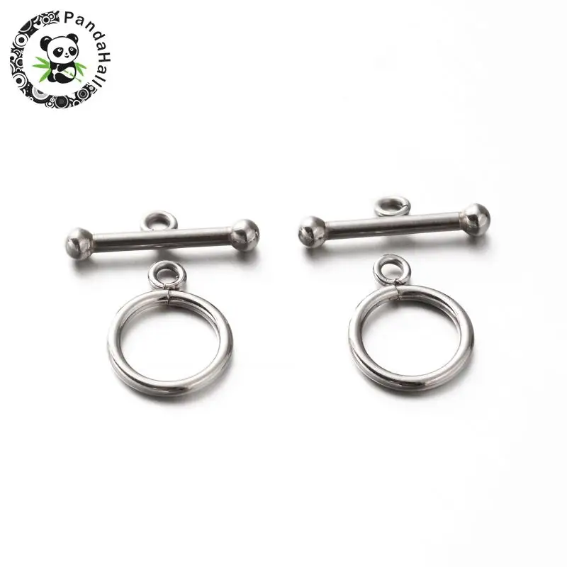 304 Stainless Steel Ring Toggle & T bar Clasps, Stainless Steel Color, Toggle: 21x16x2mm, Hole: 2.5mm; Tbars: 25x8x4.5mm, Hole:
304 Stainless Steel Ring Toggle & T bar Clasps, Stainless Steel Color, Toggle: 21x16x2mm, Hole: 2.5mm; Tbars: 25x8x4.5mm, Hole: