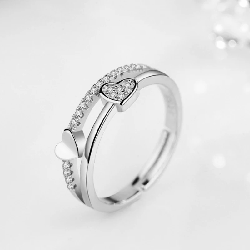 Модное кольцо на палец высшего качества обручальное с двойным кристаллом в форме