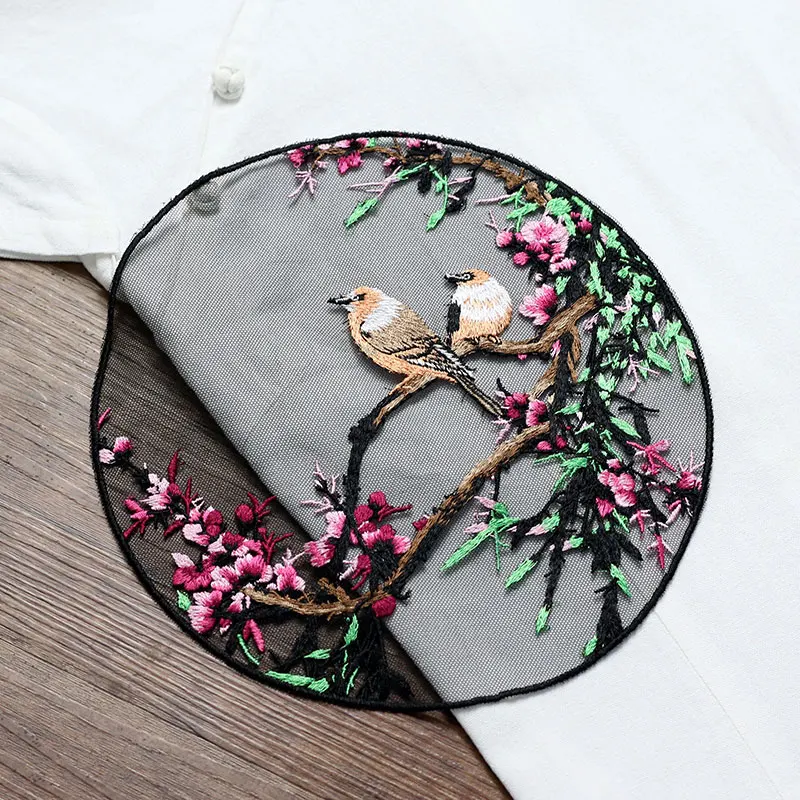 1 PCS Big Round Black Mesh Bird Flower Embroidered Patch Sew On Appliques Patches for Clothes Cheongsam Wedding Dress Accessory
1 PCS Big Round Black Mesh Bird Flower Embroidered Patch Sew On Appliques Patches for Clothes Cheongsam Wedding Dress Accessory