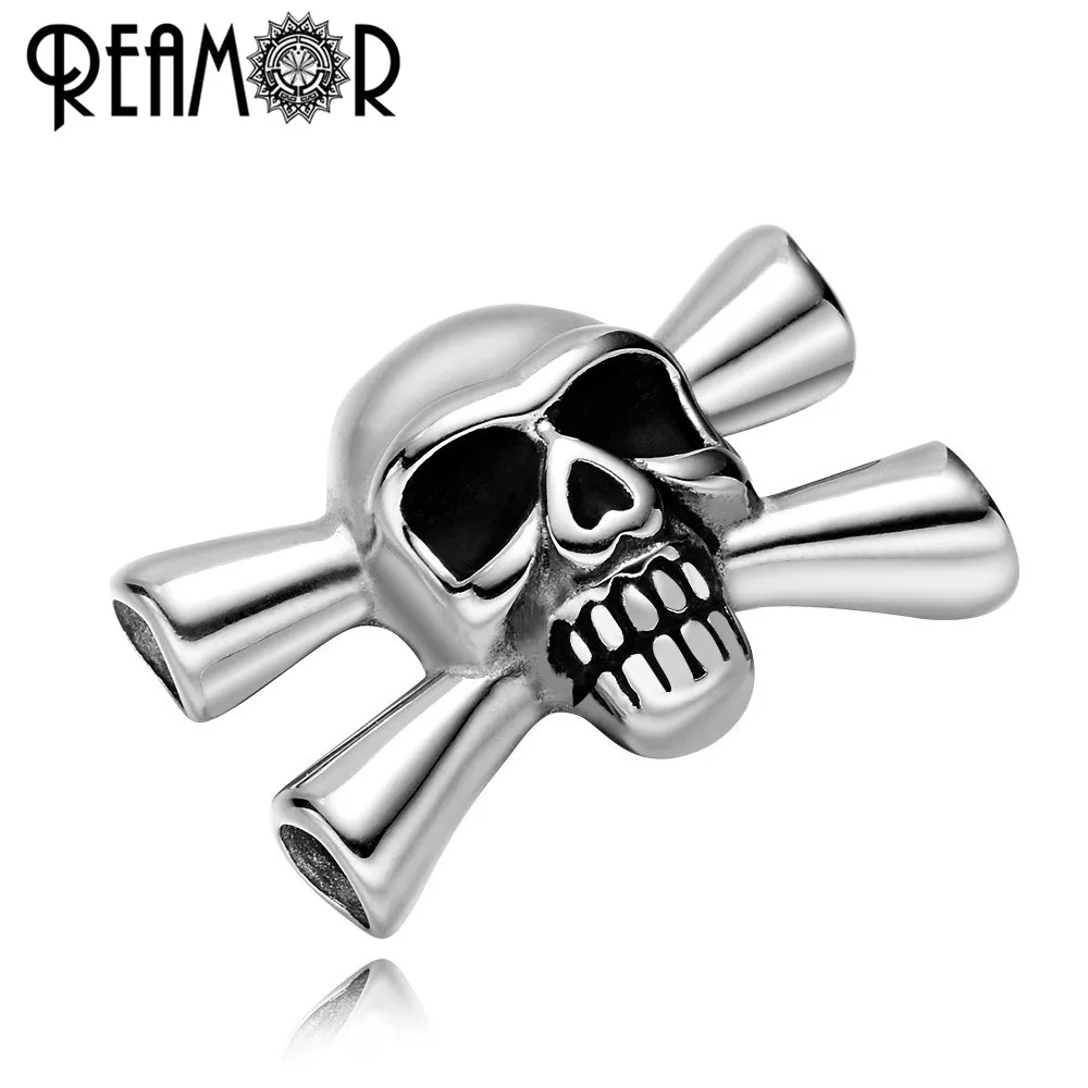 REAMOR 316L Stainless steel Pirate Skull Head Connectors Charms Fit Men Double Leather Bracelet DIY Jewelry Making Findings
REAMOR 316L Stainless steel Pirate Skull Head Connectors Charms Fit Men Double Leather Bracelet DIY Jewelry Making Findings