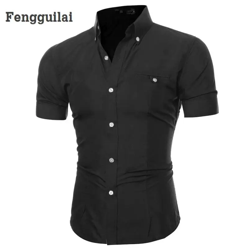 Newest Men 'S Bussiness Lapel Button Down Short Sleeve Top Blouse Casual Solid Shirt
Newest Men 'S Bussiness Lapel Button Down Short Sleeve Top Blouse Casual Solid Shirt