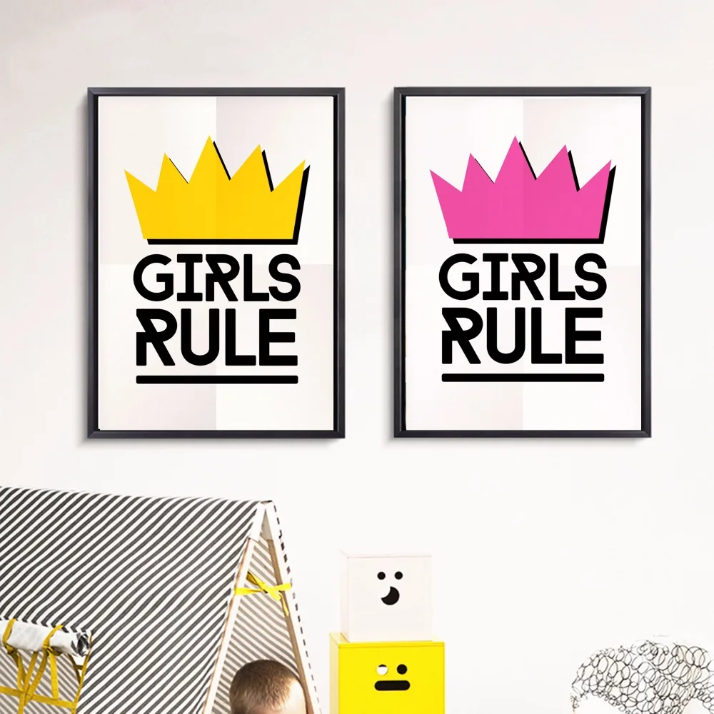 Girls Rule Nursery Set Canvas Art Print Painting Poster Wall Pictures For Kids Room Home Decorative Decor No Frame
Girls Rule Nursery Set Canvas Art Print Painting Poster Wall Pictures For Kids Room Home Decorative Decor No Frame